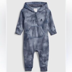 🫐3/$30 GAP Blue and Grey Hooded Sweatshirt Jumpsuit size 12-18m